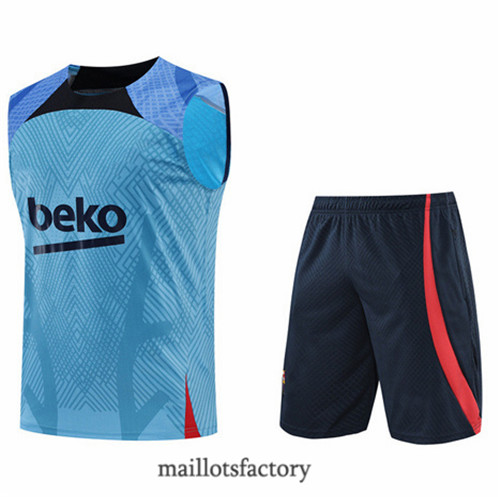 Achat Kit d'entrainement Maillot du Barcelone Debardeur 2022/23 Bleu y775