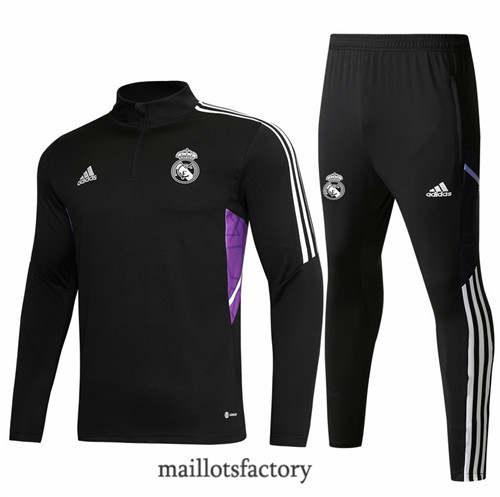 Achat Survetement du foot Real Madrid 2022/23 Noir y444