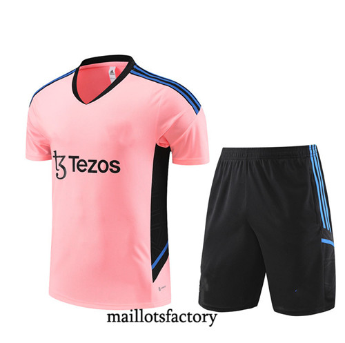 Kit d'entrainement Maillot du Manchester United Enfant + Short 2023/24 Rose factory 0495