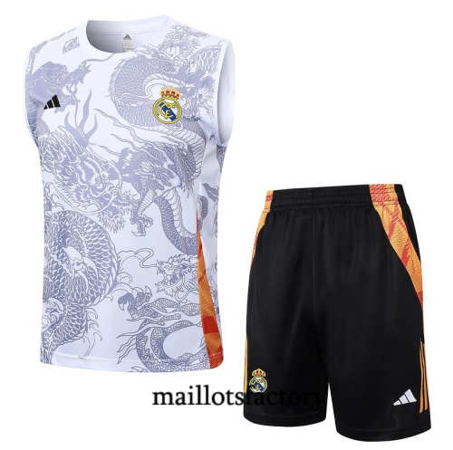 Nouveau Maillot d'entrainement Real Madrid Debardeur 2024/25 Blanc Kit