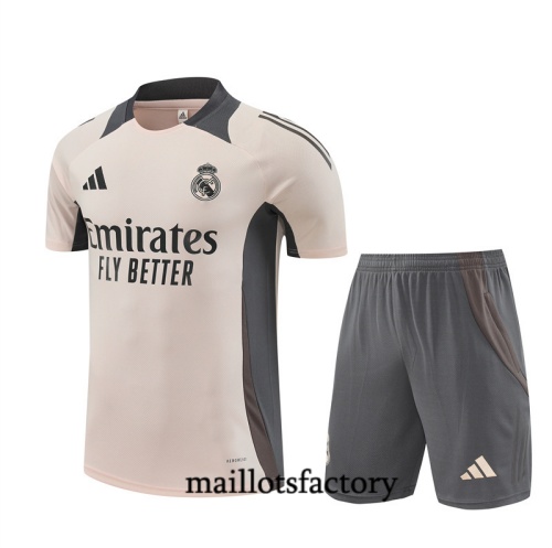 Soldes Maillot d'entrainement Real Madrid Enfant + Shorts 2024/25 abricot Kit