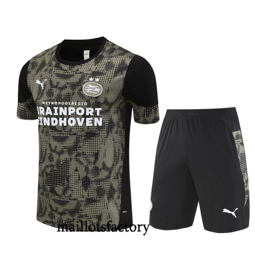 Achat Maillot d'entrainement PSV Eindhoven Enfant + Shorts 2025/26 Noir Kit