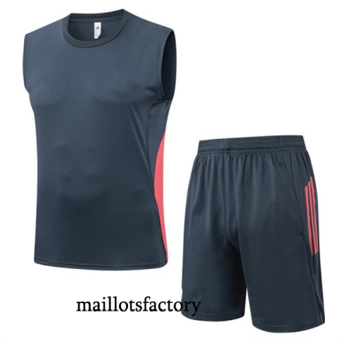 Grossiste Maillot d'entrainement Bayern Munich Debardeur 2025/26 Gris foncé/Orange/Rouge Kit