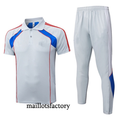 Grossiste Maillot d'entrainement Bayern Munich Polo 2025/26 Gris/Bleu Kit