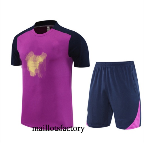 Soldes Maillot d'entrainement Barcelone Enfant + Shorts 2025/26 Violet/Noir Kit