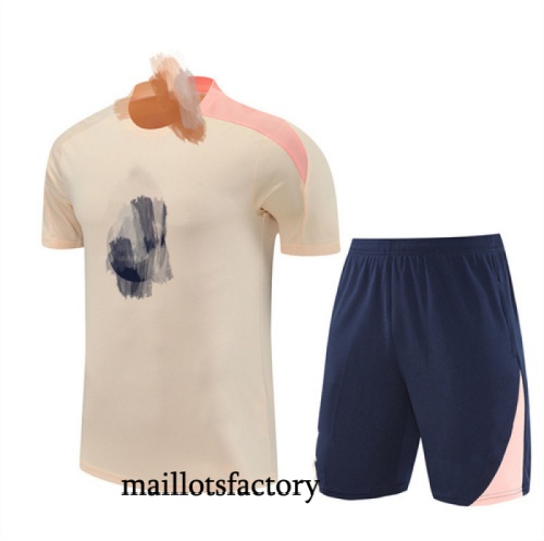 Soldes Maillot d'entrainement Barcelone + Shorts 2025/26 Jaune/Bleu/Rose Kit
