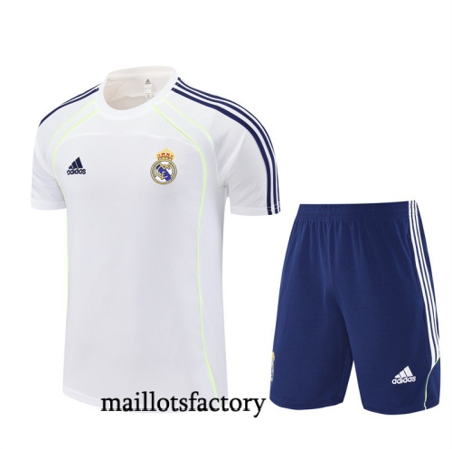 Achetez Maillot d'entrainement Real Madrid Enfant + Shorts 2025/26 Blanc/Bleu Marine Kit