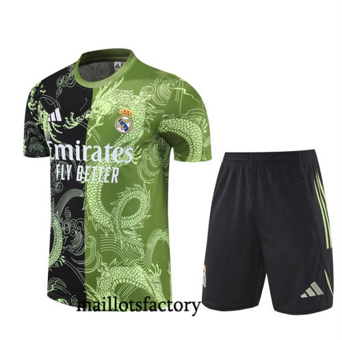 Achat Maillot d'entrainement Real Madrid Enfant + Shorts 2025/26 Noir/Vert Kit