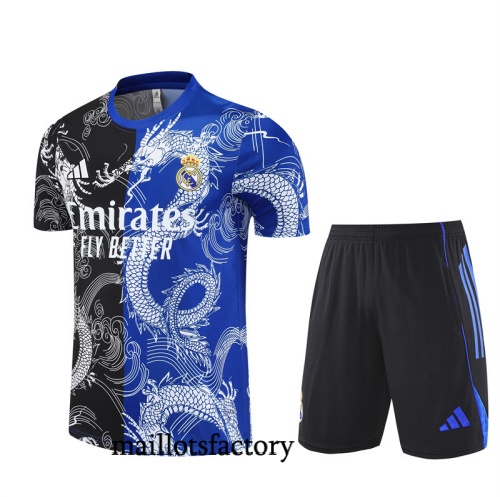 Achat Maillot d'entrainement Real Madrid Enfant + Shorts 2025/26 Noir/Bleu Kit