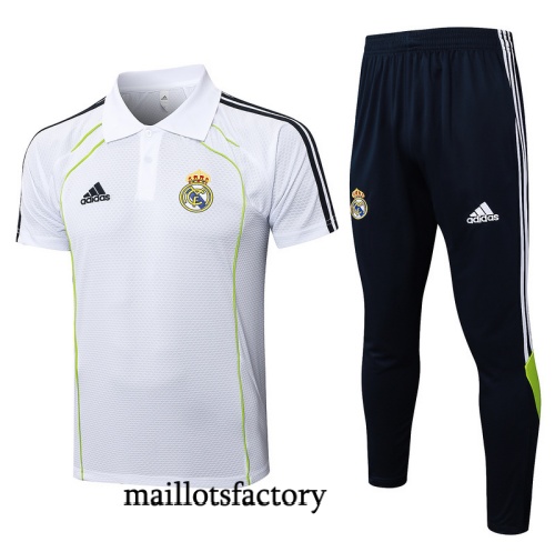 Achat Maillot d'entrainement Real Madrid Polo 2025/26 Blanc/Noir/Vert Kit