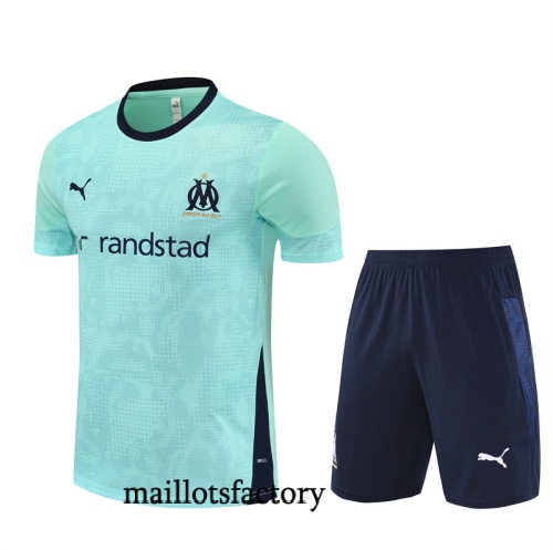 Soldes Maillot d'entrainement Marseille + Shorts 2025/26 Bleu Kit
