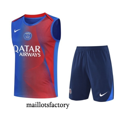 Grossiste Maillot d'entrainement Paris PSG Debardeur 2025/26 Rouge/Bleu Kit