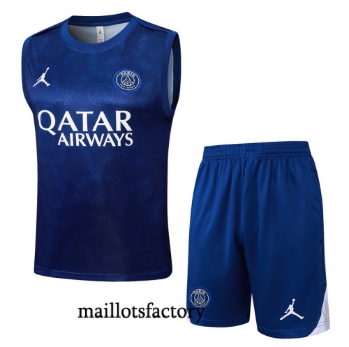 Achetez Maillot d'entrainement PSG Debardeur 2025/26 Bleu Kit
