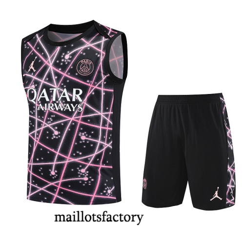 Site Maillot d'entrainement PSG Debardeur 2025/26 Rose/Noir Kit