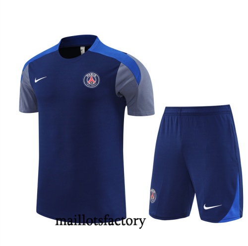 Soldes Maillot d'entrainement PSG + Shorts 2025/26 Bleu Marine Kit