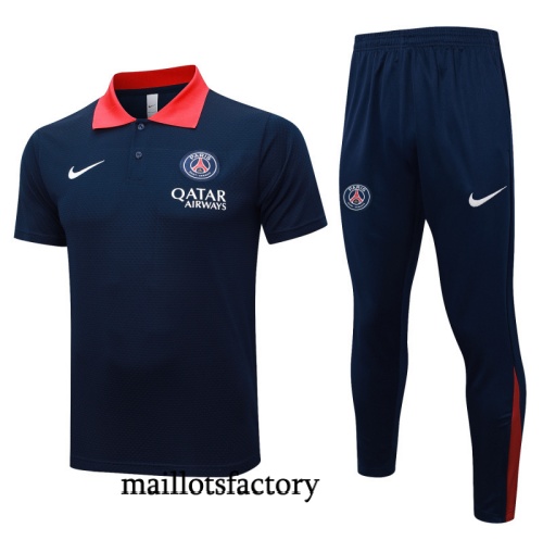 Site Maillot d'entrainement PSG Polo 2025/26 Bleu Marine/Rouge Kit