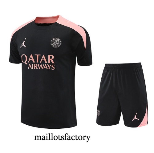 Site Maillot d'entrainement PSG + Shorts 2025/26 Noir/Rose Kit