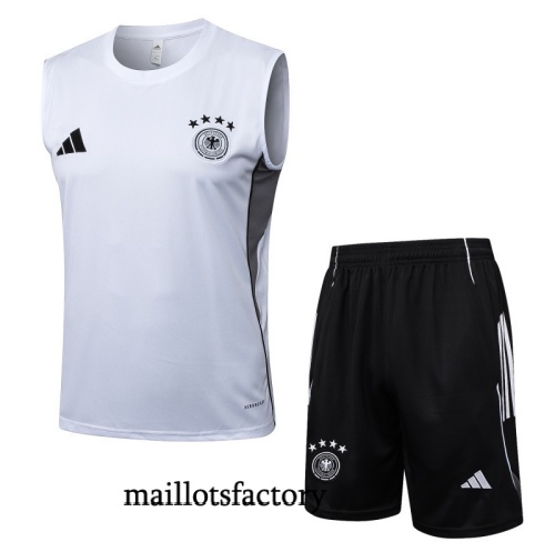 Achat Maillot d'entrainement Allemagne Debardeur 2025/26 Blanc/Noir Kit