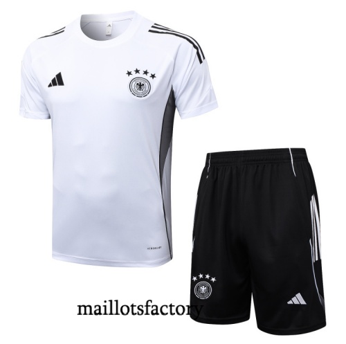 Site Maillot d'entrainement Allemagne + Shorts 2025/26 Blanc/Noir Kit