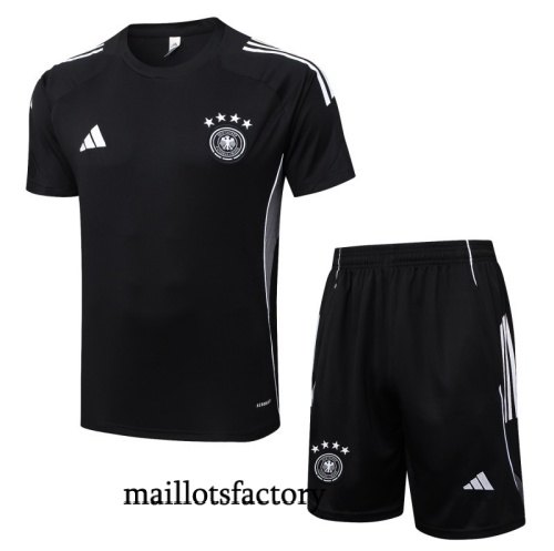Grossiste Maillot d'entrainement Allemagne + Shorts 2025/26 Noir/Blanc Kit