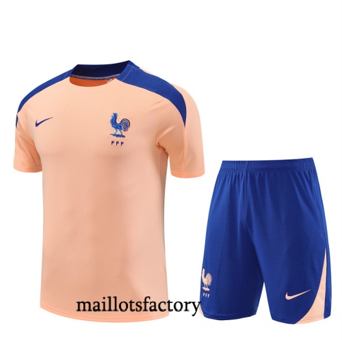 Soldes Maillot d'entrainement France + Shorts 2025/26 Rose/Bleu Kit