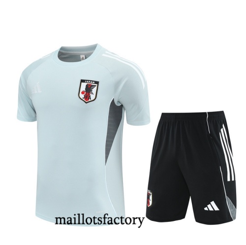 Grossiste Maillot d'entrainement Japon Enfant + Shorts 2025/26 Gris/Noir Kit