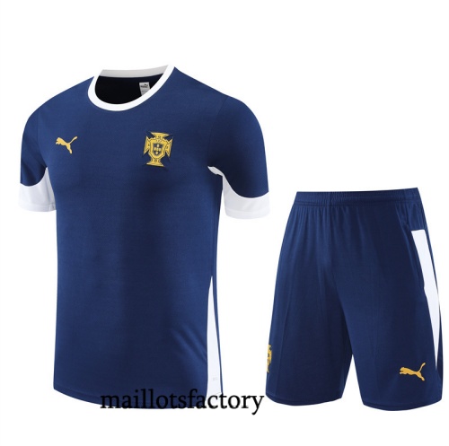 Grossiste Maillot d'entrainement Portugal Enfant + Shorts 2025/26 Bleu/Blanc Kit