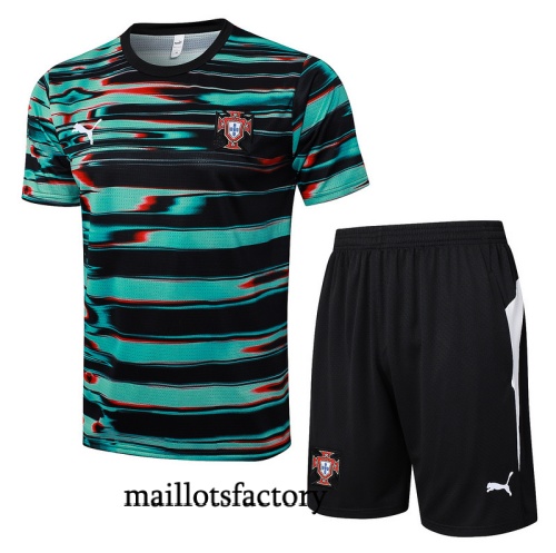 Achetez Maillot d'entrainement Portugal + Shorts 2025/26 Vert/Noir/Blanc Kit