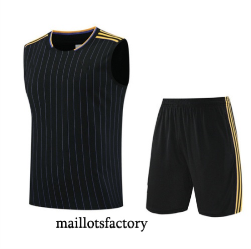 Soldes Maillot d'entrainement Manchester United Debardeur 2025/26 Noir/Jaune Kit