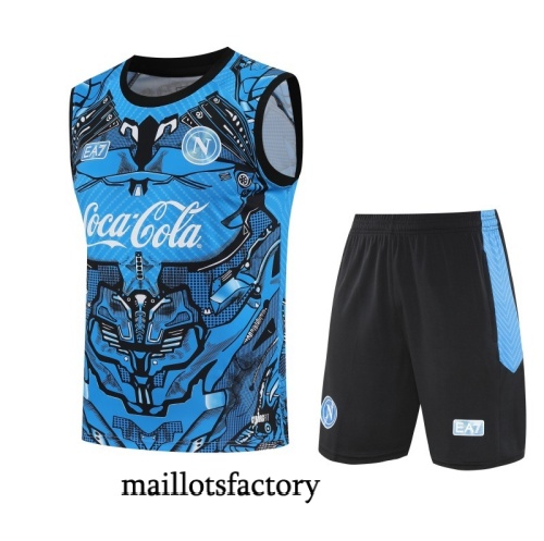 Soldes Maillot d'entrainement Naples Debardeur 2025/26 Bleu/Noir Kit