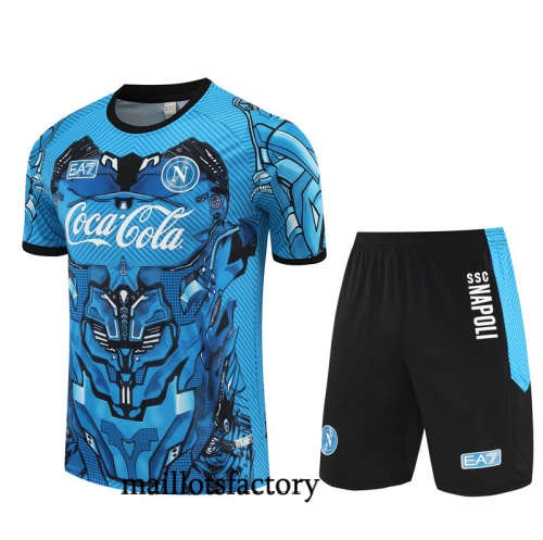 Achetez Maillot d'entrainement Naples Enfant + Shorts 2025/26 Bleu/Noir Kit