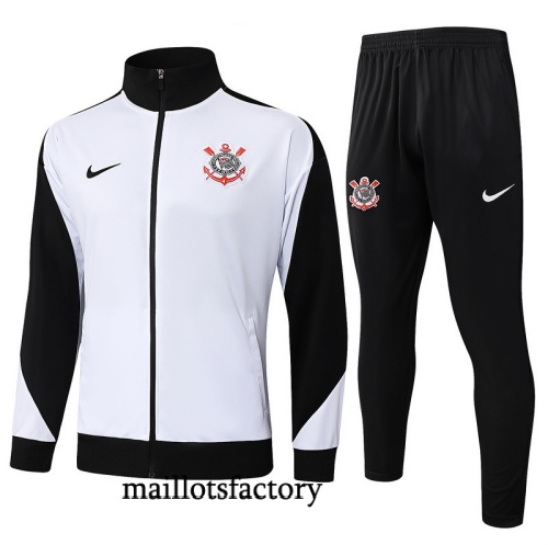 Grossiste Veste Survetement Corinthiens 2025/26 Blanc/Noir