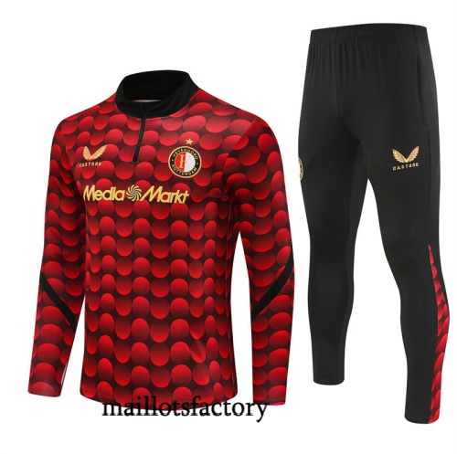 Soldes Survetement Feyenoord 2025/26 Rouge/Noir