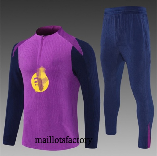 Grossiste Survetement Barcelone 2025/26 Violet/Bleu Marine
