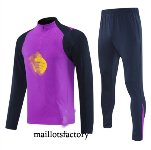 Grossiste Survetement Barcelone 2025/26 Violet/Bleu Marine