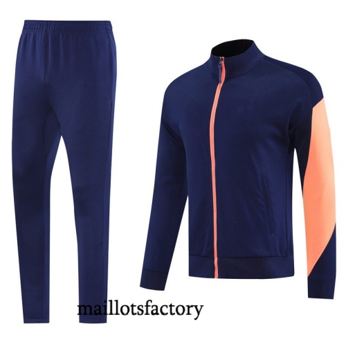Grossiste Veste Survetement Barcelone 2025/26 Bleu Marine/Orange