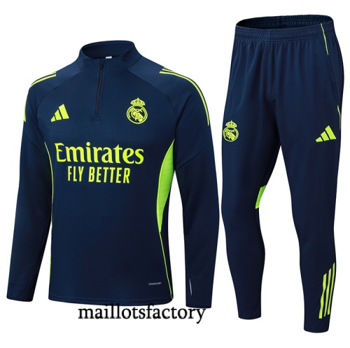 Achetez Survetement Real Madrid 2025/26 Bleu Marine/Vert