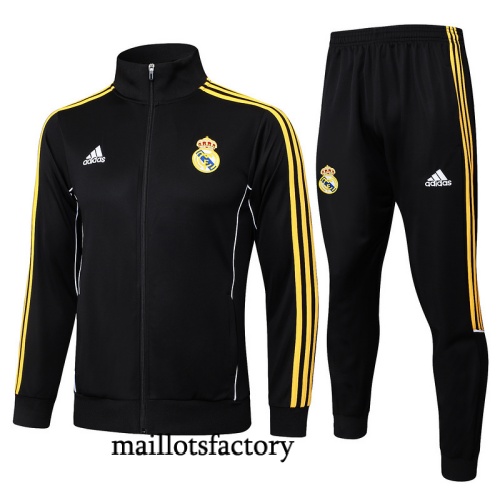 Soldes Veste Survetement Real Madrid 2025/26 Noir/Jaune