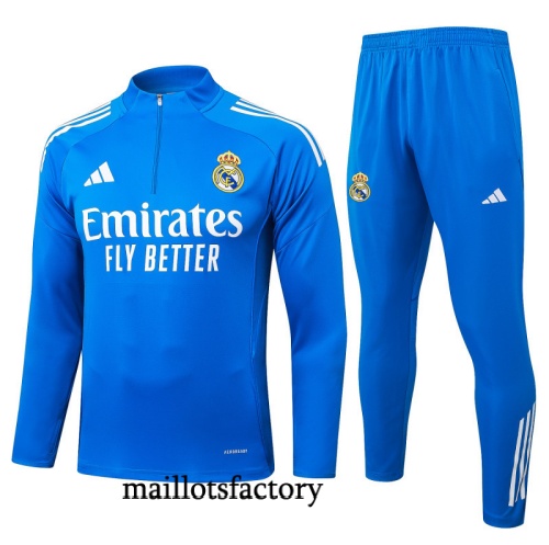 Vente Survetement Real Madrid 2025/26 Bleu/Blanc