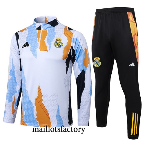 Achetez Survetement Real Madrid 2025/26 Bleu/Blanc/Jaune