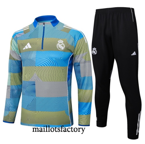 Achat Survetement Real Madrid 2025/26 Bleu/Vert/Noir/Blanc