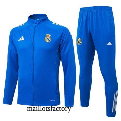 Soldes Veste Survetement Real Madrid 2025/26 Bleu/Blanc