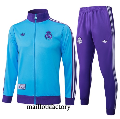 Soldes Veste Survetement Real Madrid 2025/26 Bleu Clair/Violet