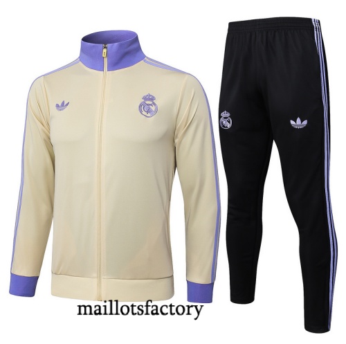 Soldes Veste Survetement Real Madrid 2025/26 abricot/Noir/Violet
