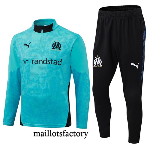 Grossiste Survetement Marseille 2025/26 Bleu Clair/Noir