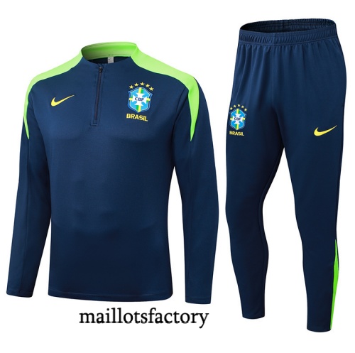 Achetez Survetement Brésil 2025/26 Bleu Marine/Vert