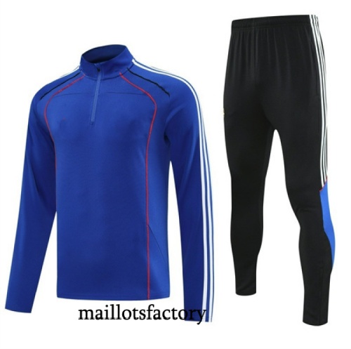 Grossiste Survetement Manchester United 2025/26 Bleu/Noir/Blanc