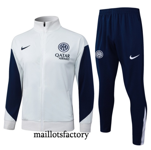 Soldes Veste Survetement Inter Milan 2025/26 Blanc/Bleu Marine