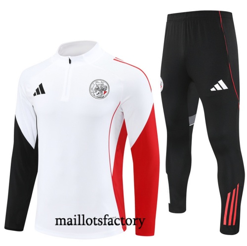 Achetez Survetement Enfant Ajax 2025/26 Blanc/Noir/Rouge