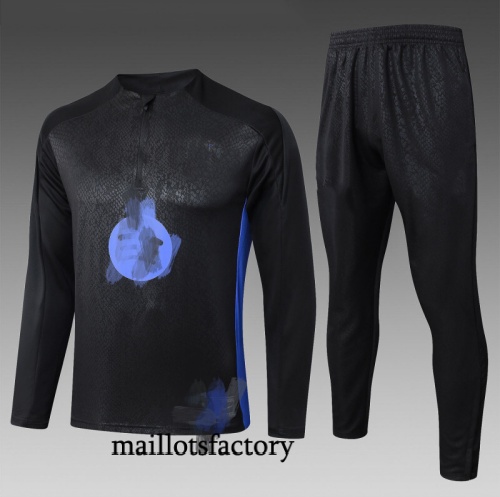Soldes Survetement Enfant Barcelone 2025/26 Noir/Bleu
